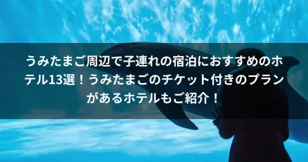 うみたまご周辺で子連れの宿泊におすすめのホテル13選！うみたまごのチケット付きのプランがあるホテルもご紹介！